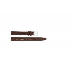 Correa de reloj de cuero tipo cocodrilo barnizada marrón 8mm 082